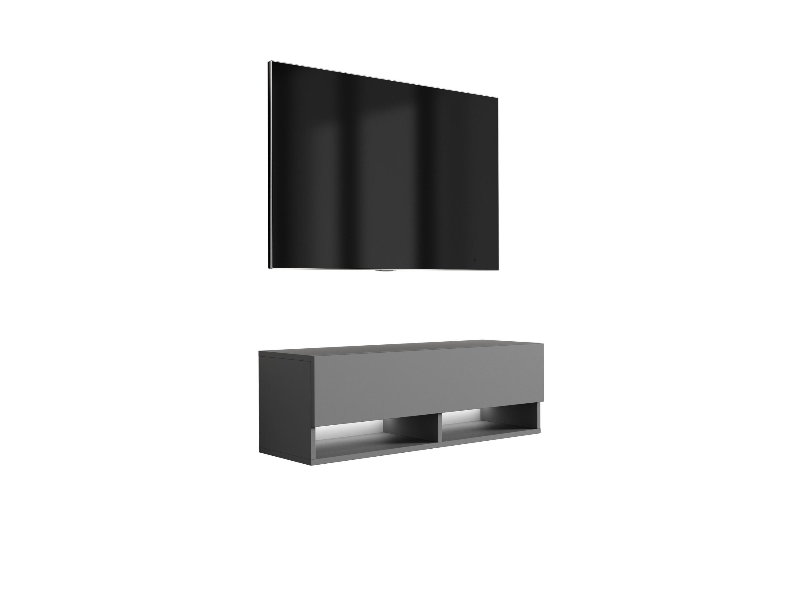 3XE Living Tv-Lowboard Grau 100x33.6x32 cm