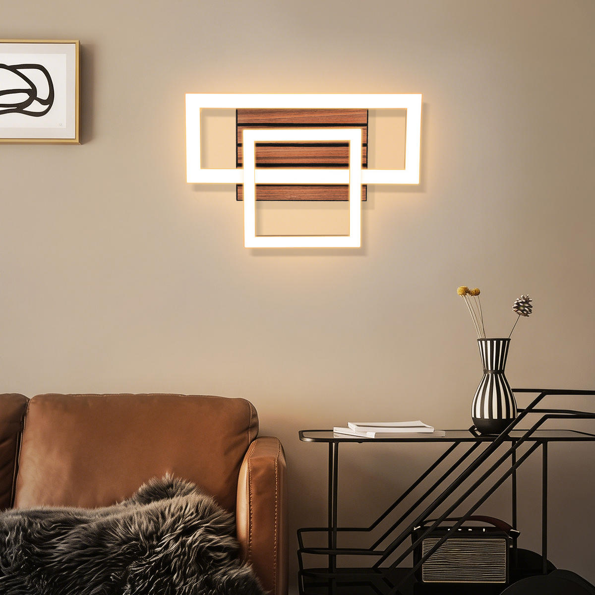LED DECKENLEUCHTE Civoril 34.5/22/8 cm - Schwarz, Kunststoff/Metall (34.5/22/8cm) - ZMH