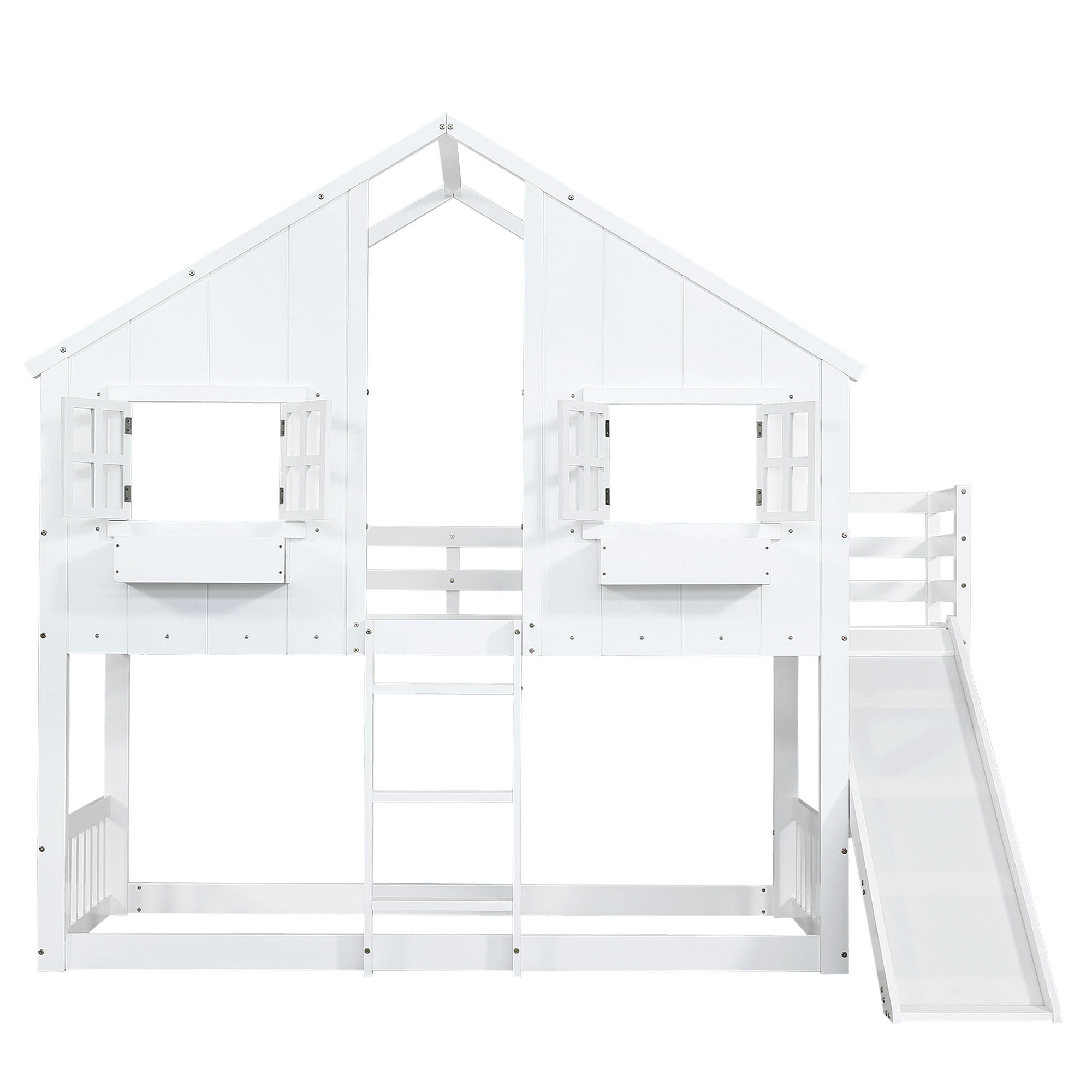 HAUSBETT 90/200 cm Weiß - Ahornfarben/Weiß, Holz/Holzwerkstoff - Raumix