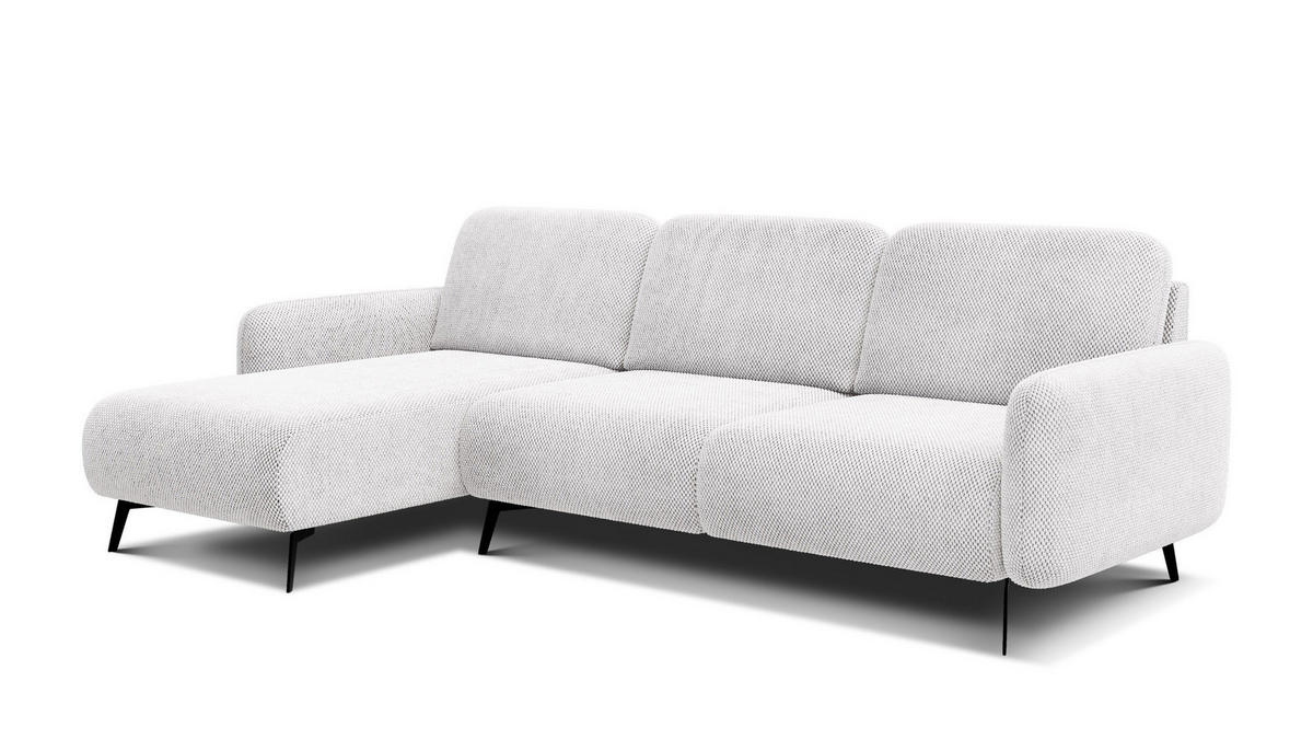 ECKSOFA FEBE 4-Sitzer links, creme - Creme/Schwarz, Holz/Textil (264/157cm) - Courtois Laville