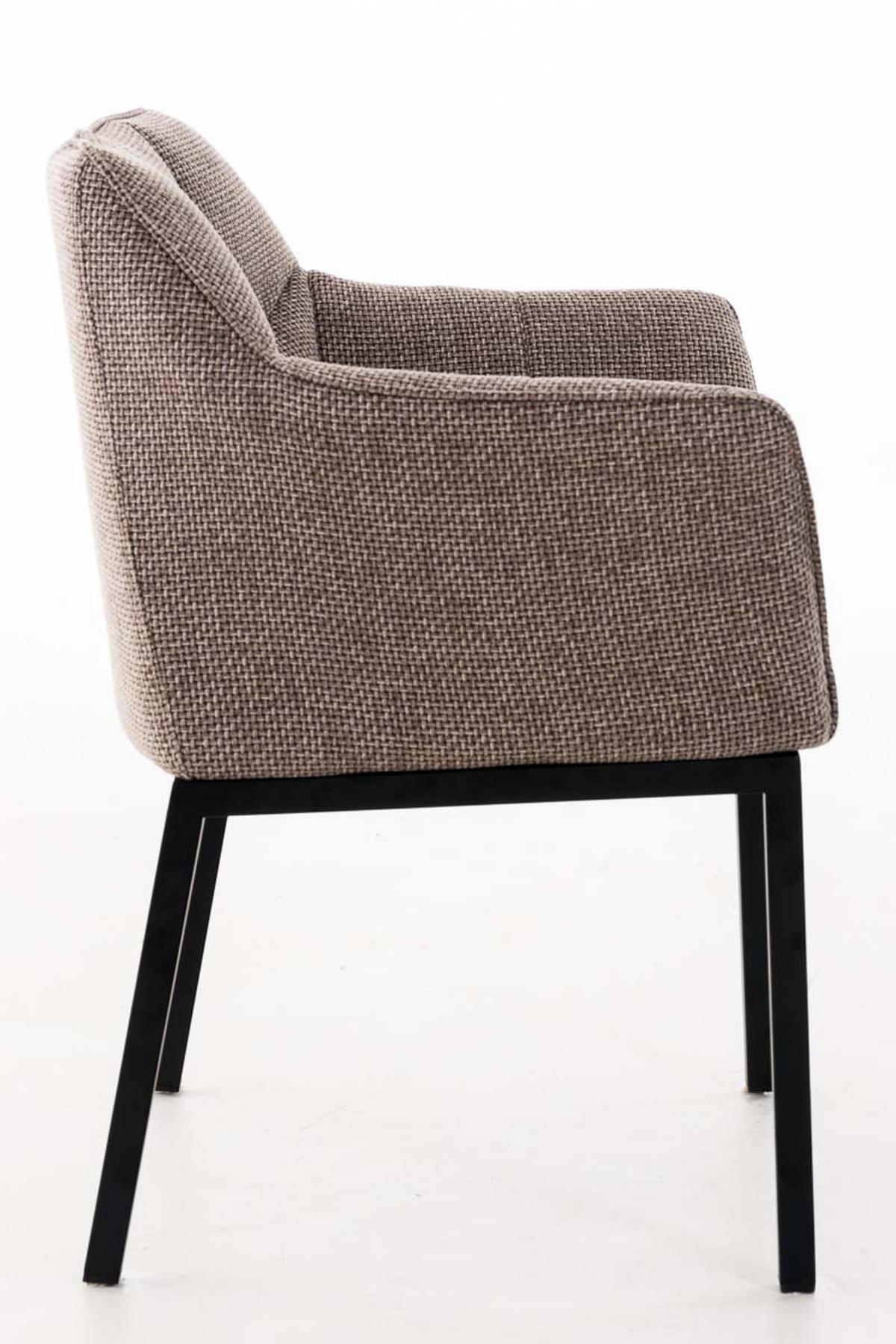 WOHNZIMMERSTUHL Stoff terrabraun - Dunkelbraun/Schwarz, Textil/Metall (67/78/63cm) - CLP