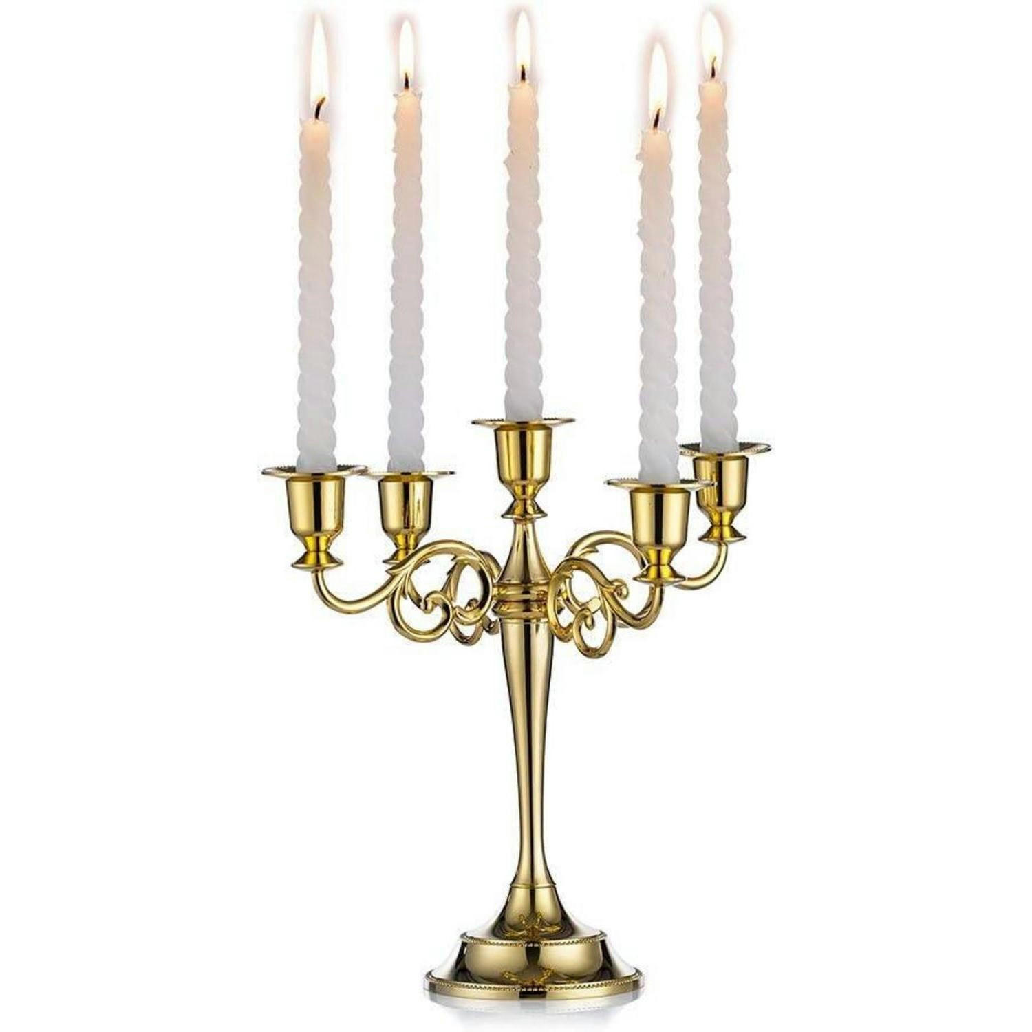KERZENSTÄNDER 5-armig Gold 11 x 27 cm - Goldfarben, Metall (11/27/11cm)