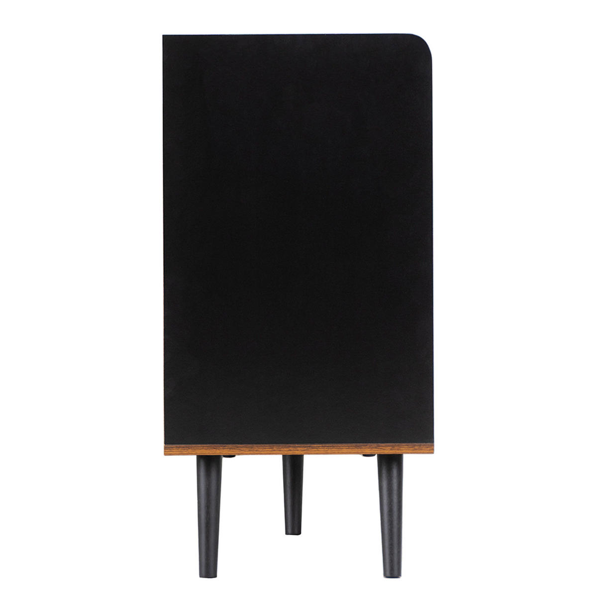 SIDEBOARD aus MDF und Spanplatte 117,5x40x80 cm Schwarz-Holzfarben mit Schiebetüren und Schubladen - Schwarz, Holzwerkstoff (117.5/80/40cm) - IVMEU