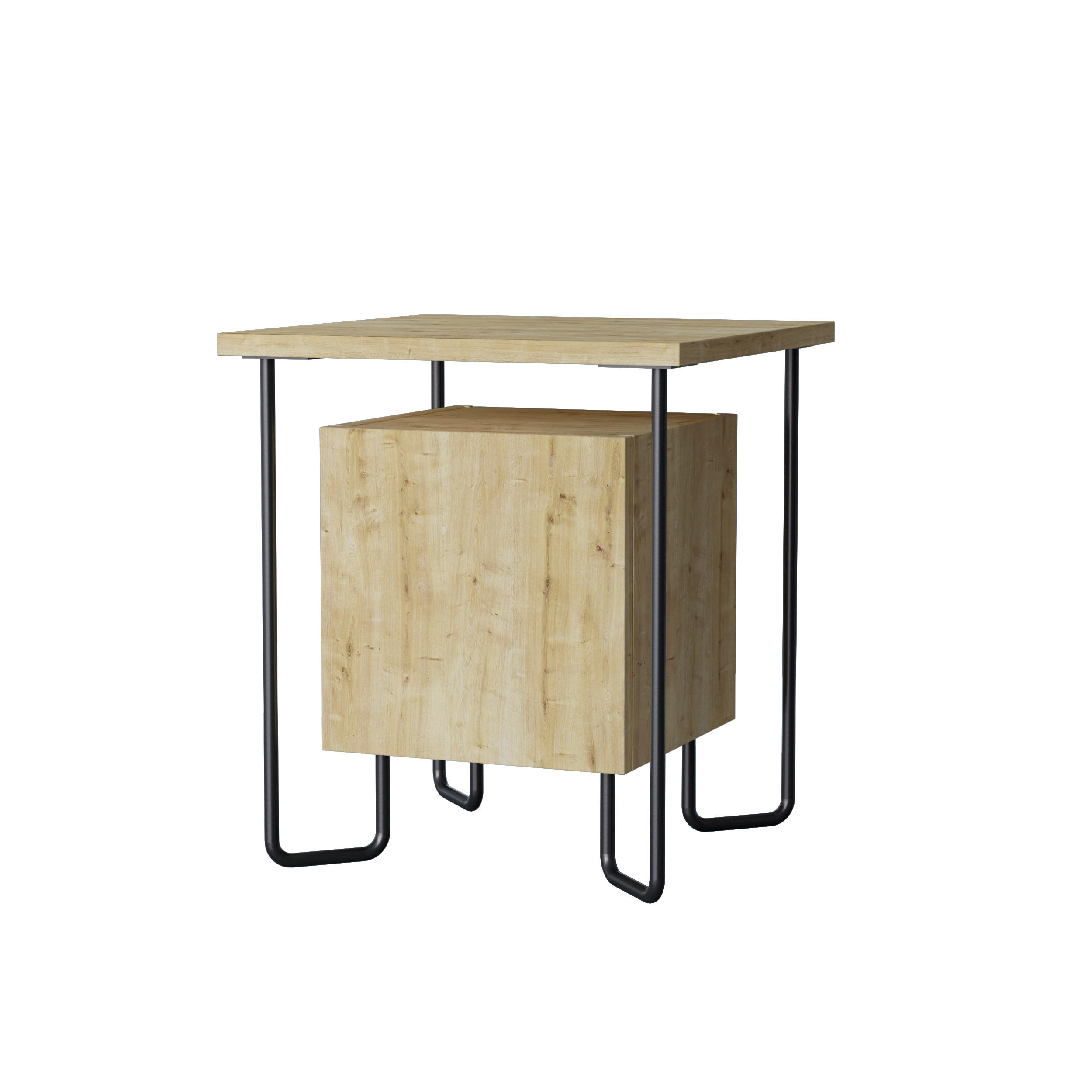 NACHTTISCH Acres Eiche 45/40/40 cm - Eichefarben, Holzwerkstoff (40/45/40cm) - Decortie