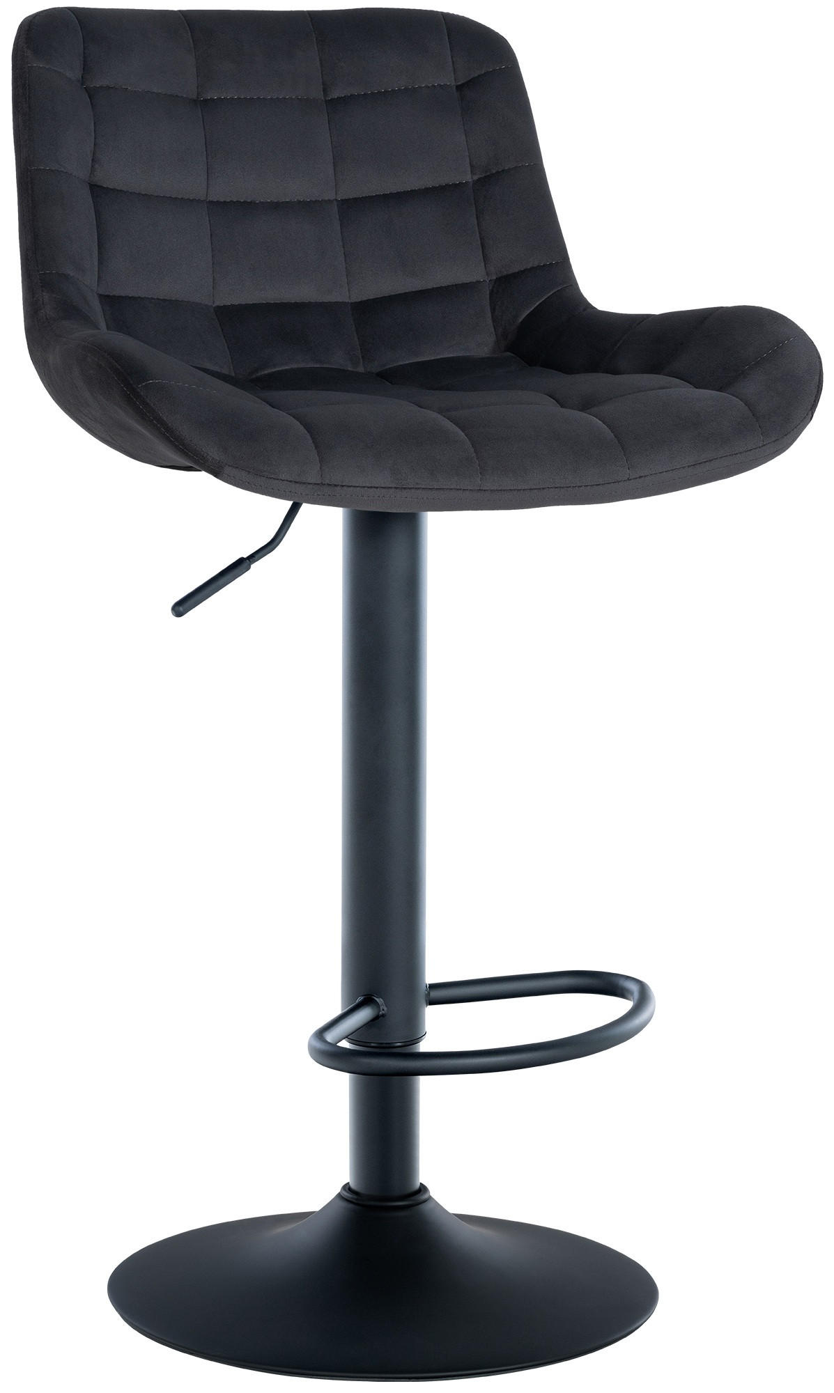 BARHOCKER Samt schwarz - Schwarz, Textil/Metall (48/81/54cm) - CLP