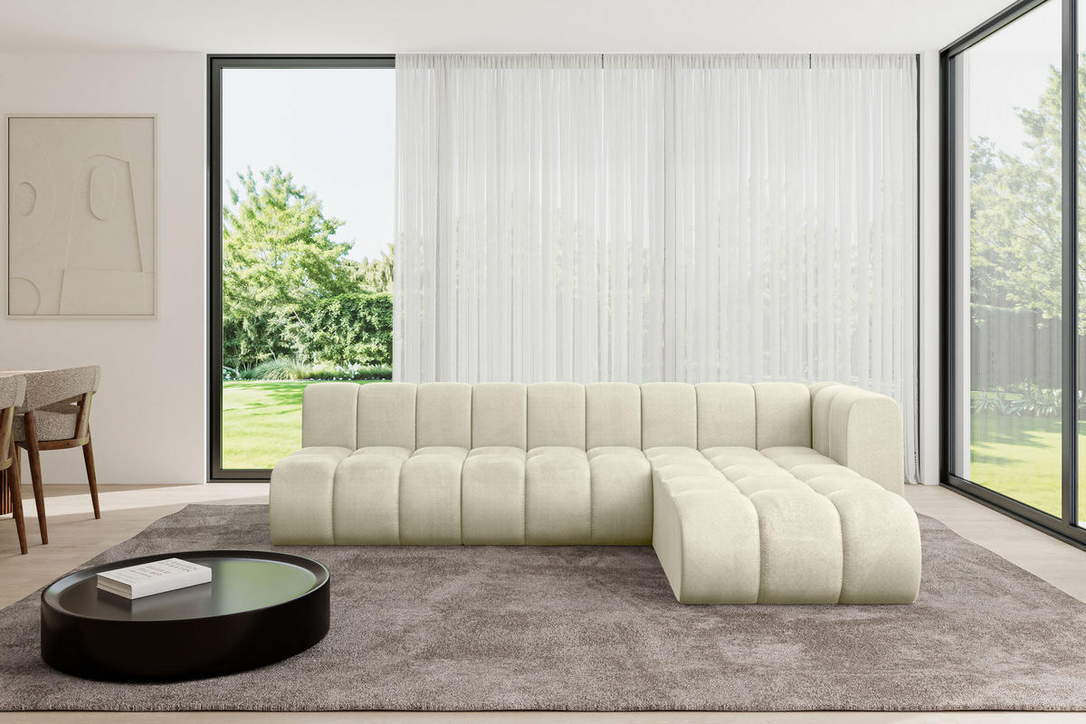 ECKSOFA modulares Sofa Darnel-L2 - 296x177x70 cm Beige - Beige, Holzwerkstoff/Textil (296/177cm) - ALTDECOR