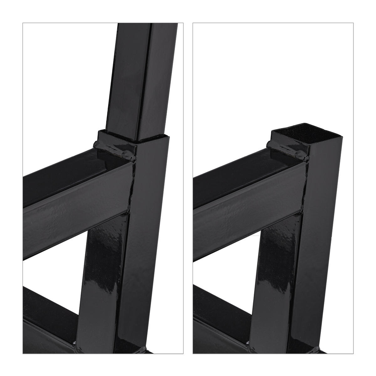 SÄGEBOCK - Schwarz, Metall (50/77.5/112cm) - Relaxdays