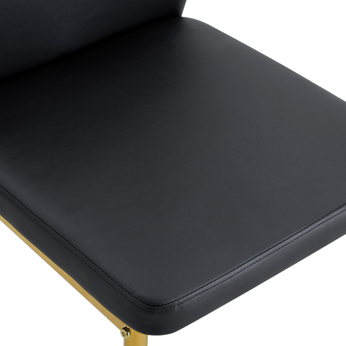 ESSZIMMERSTUHL 4er-Set PU Schwarz-Gold mit Metallbeinen - Goldfarben, Metall (42.6/93/43cm) - Meubliv