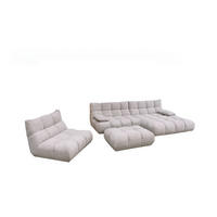 SITZGRUPPE VIVIEN 3ER SET Silber Cord - Silberfarben, Kunststoff/Textil (510/85/359cm) - KAWOLA