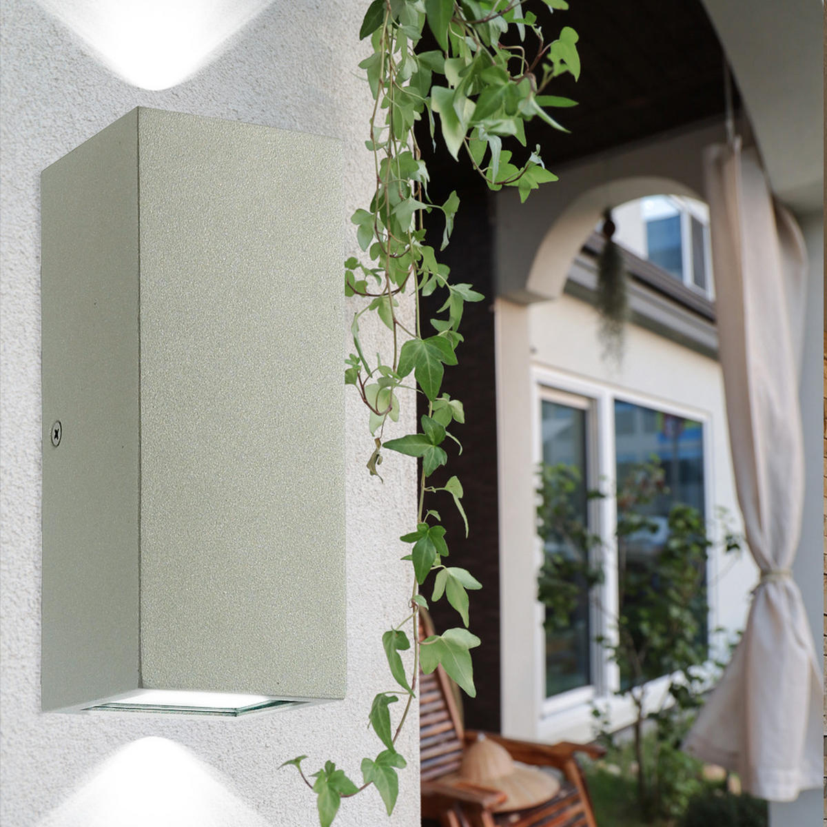 LED AUSSEN-WANDLEUCHTE Salvador Silber - Silberfarben, Metall (6.6/16/6.6cm)
