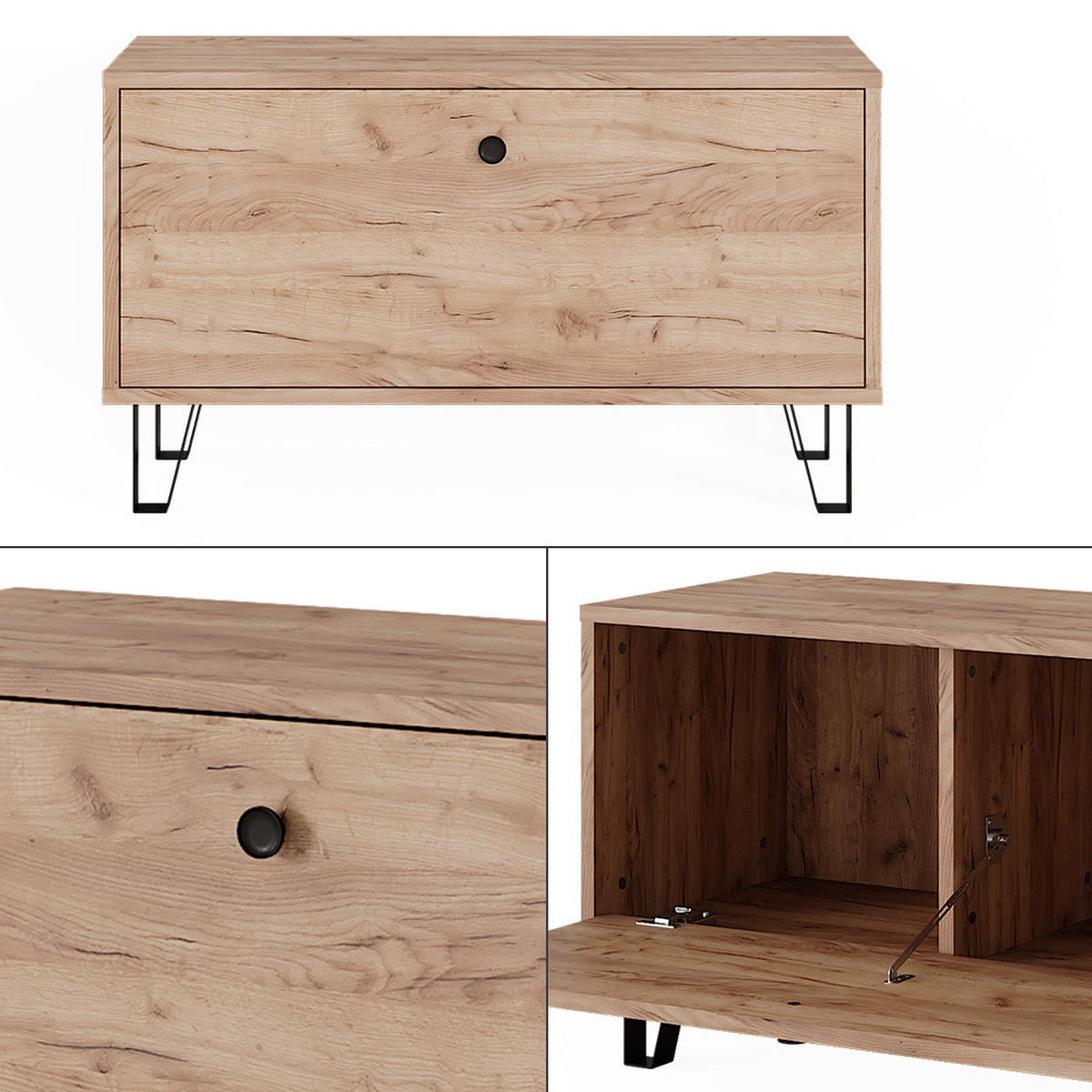 SITZBANK Siri Goldkraft Eiche 80 x 46 cm - Eiche Wotan, Holzwerkstoff (80/46/35.1cm) - Vicco