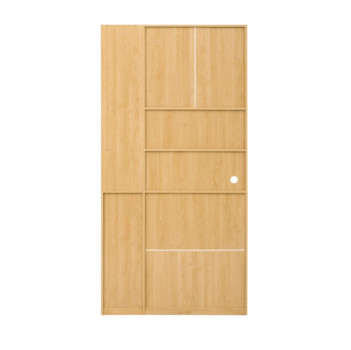 HIGHBOARD 100/40/200 cm in Weiß/Natur mit Riffelglas und Schubladen - Weiß, Holzwerkstoff (100/200/40cm) - Flora Grace