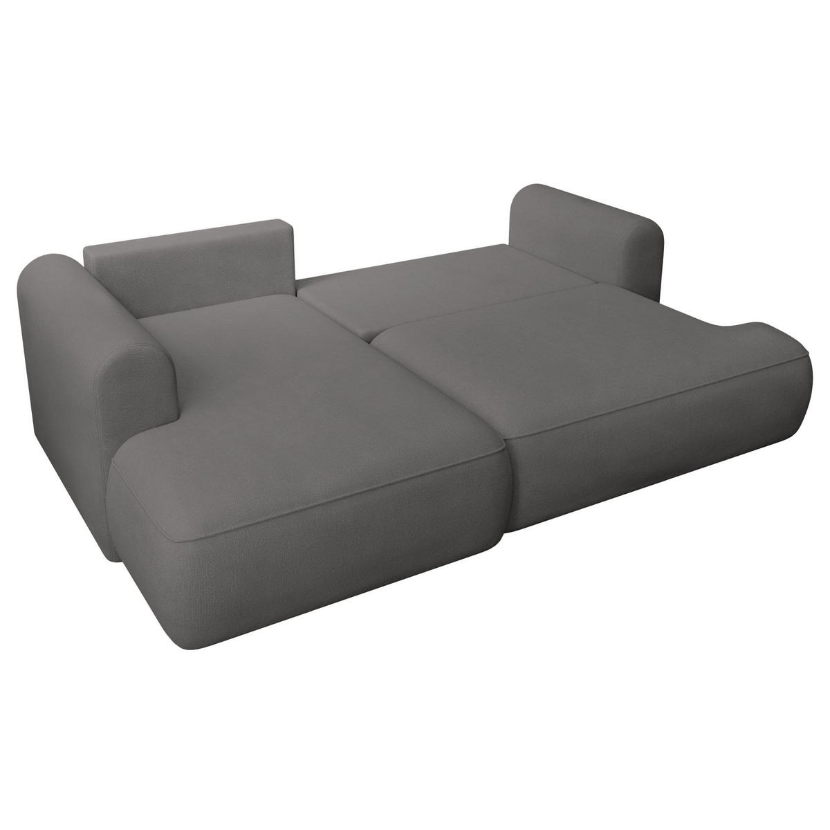 ECKSCHLAFSOFA Ovo Mini Dunkelgrau Easy-Clean-Chenille-Bezug - Dunkelgrau/Schwarz, Kunststoff/Textil (238/156cm) - Selsey