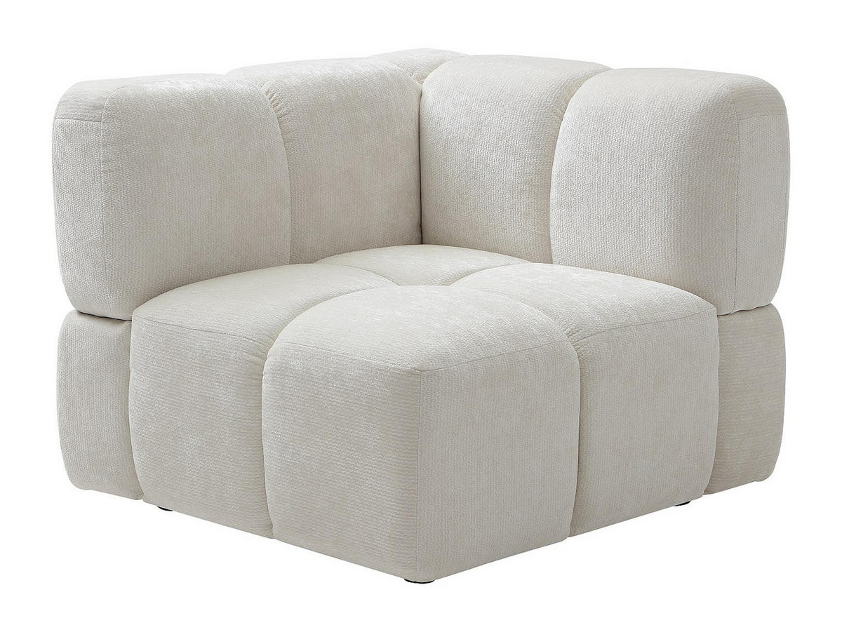 SESSEL mit gerader Rückenlehne - 1 Person - stoff - gebrochenes weiß Carlivi - Weiß, Holz/Textil (89/73/89cm) - Vente-Unique