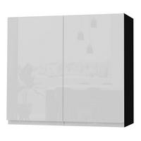 HÄNGESCHRANK Florence W3/80 Schwarz / RAL 9003 signalweiß HG 80 / 32,5 / 72cm - Weiß Hochglanz/Schwarz, Holz/Holzwerkstoff (80/72/32.5cm) - Feldmann-Wohnen