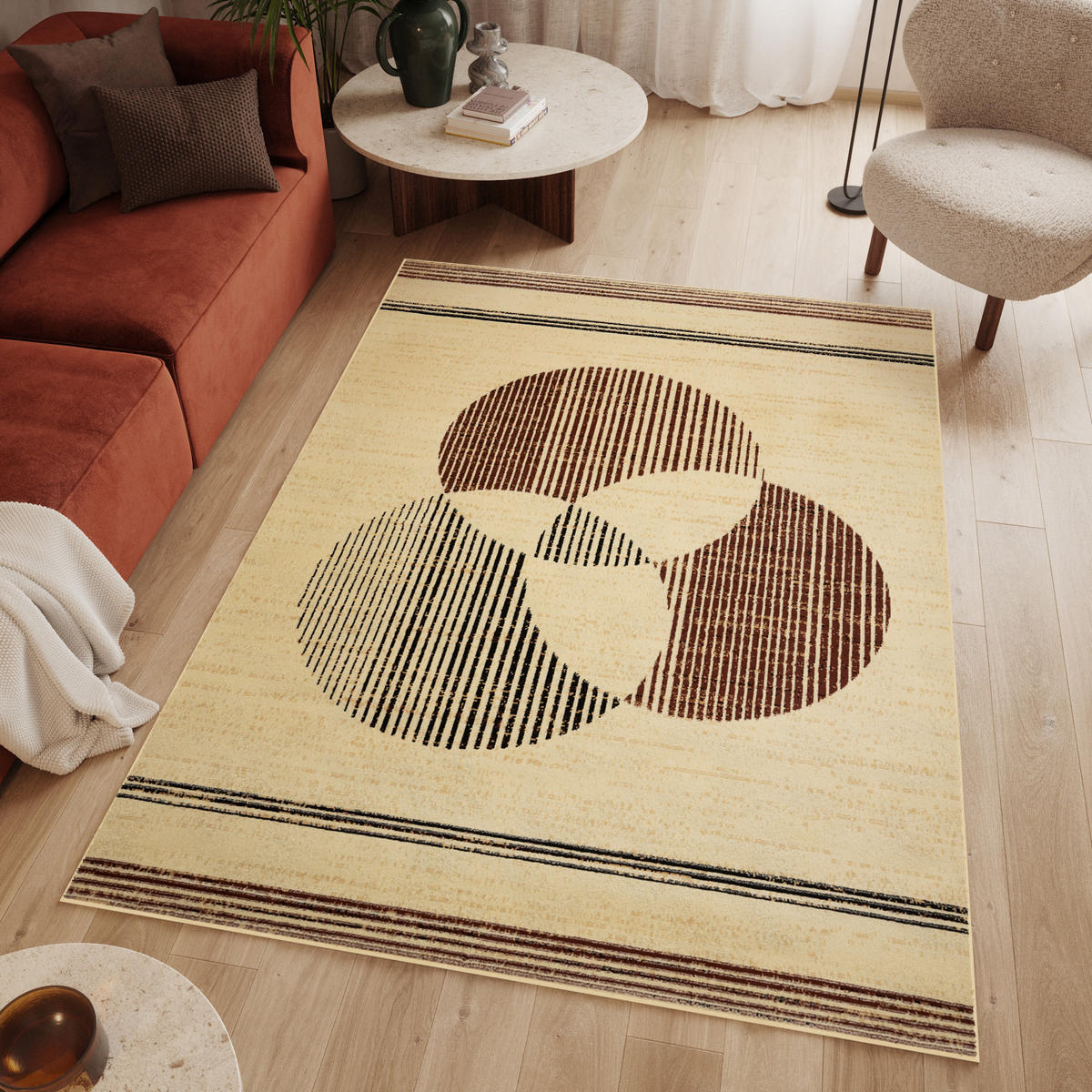 TEPPICH LUXURY Creme Geometrisch 300/400 cm - Creme, Textil (300/400cm) - Tapiso