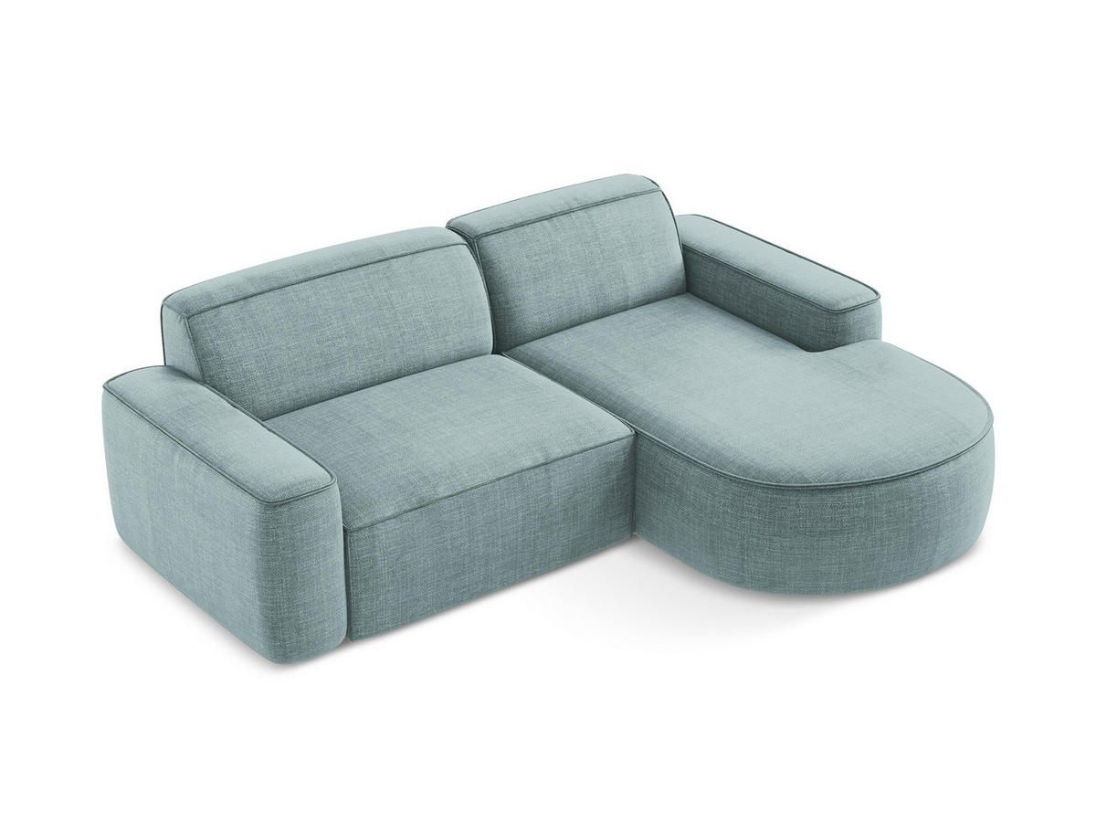 3-SITZER SOFA mit Schlaffunktion Bouclé Stoff Orange - Terracotta/Schwarz, Holzwerkstoff/Kunststoff (266/95/121cm) - LaMiaSofa