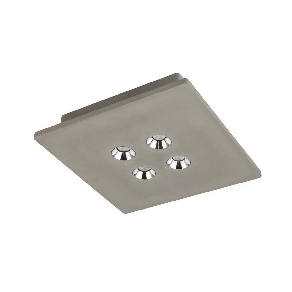 LED DECKENLEUCHTE TIMO Beton Grau - Grau, Stein (25/25/5cm)
