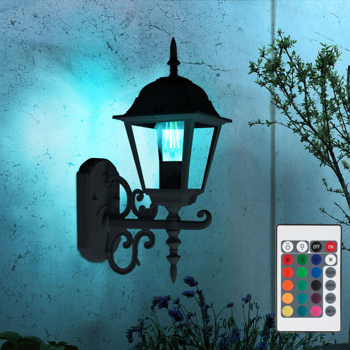 LED WANDLEUCHTE Aluminium Schwarz Klar - Schwarz, Glas (22.5/14.8/40cm)