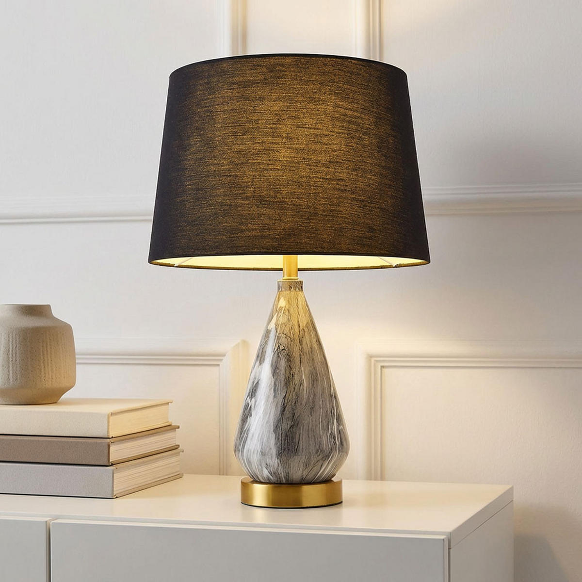 LED TISCHLEUCHTE Metall Schwarz - Schwarz, Metall (35/35/54cm) - Globo Lighting