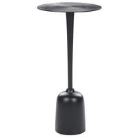 BEISTELLTISCH Aluminium schwarz rund 30 cm Selwyn - Schwarz, Metall (30/30/60cm) - Beliani