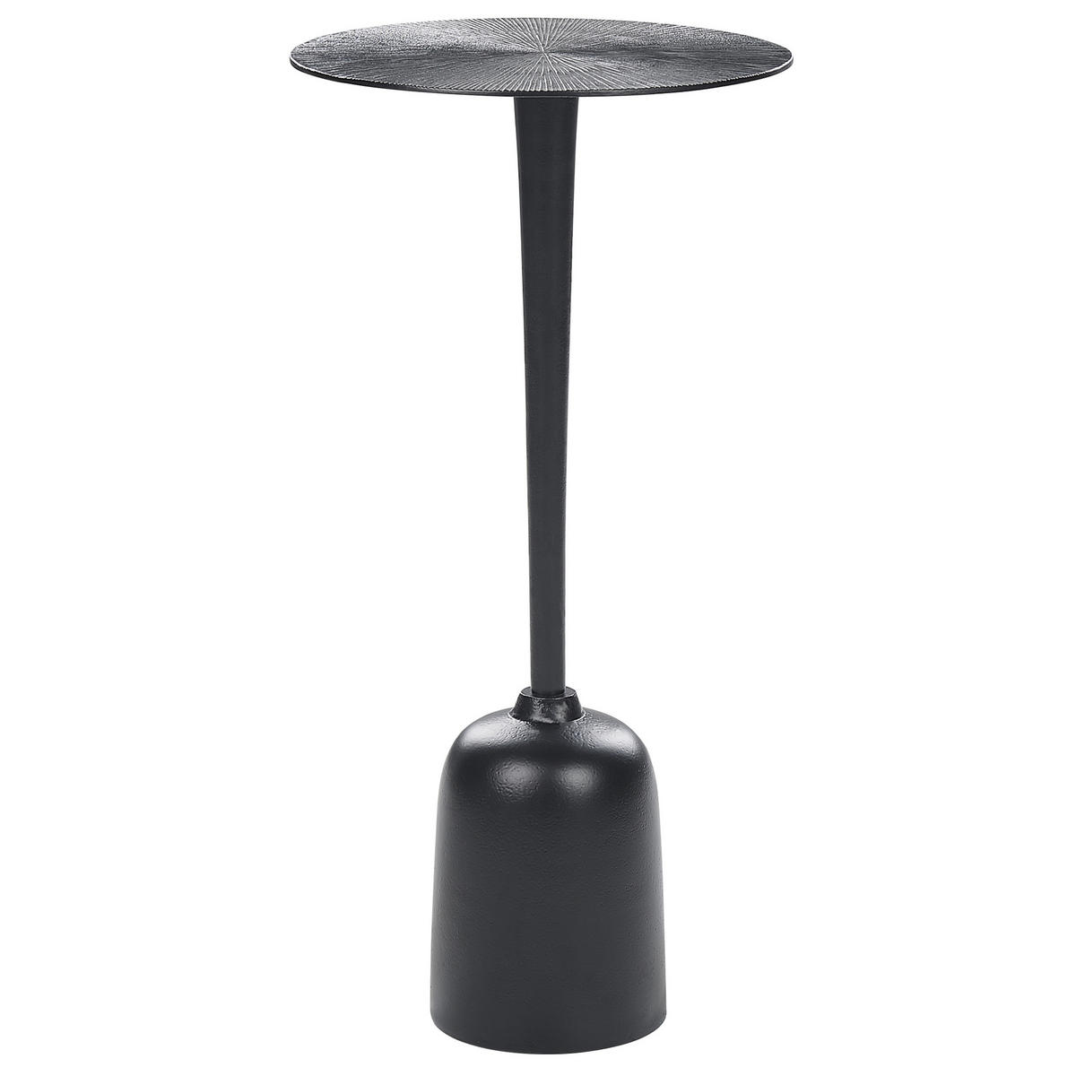 BEISTELLTISCH Aluminium schwarz rund 30 cm Selwyn - Schwarz, Metall (30/30/60cm) - Beliani