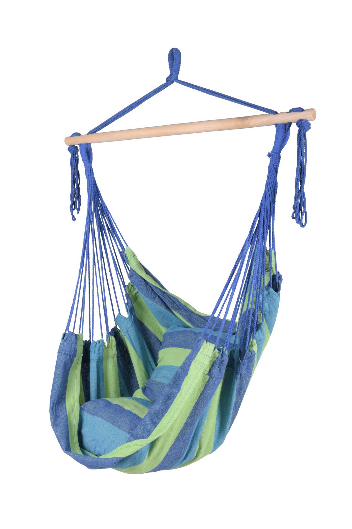 HÄNGESESSEL Mainz mit 2 Kissen Grün Hängesitz - Grün, Holz (90/120/65cm) - DELUKE