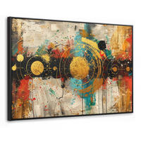 LEINWAND Bilder mit Rahmen - Abstrakt - Kunst - Gold - Modern - 150x100 - Multicolor, Textil (150/100cm) - MuchoWow
