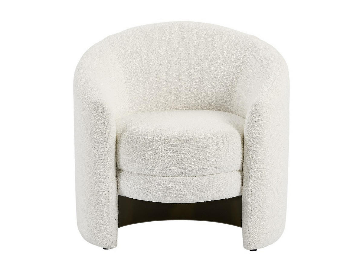 SESSEL rund - Bouclé-Stoff - Weiß - RUOTO - Weiß, Textil (82/82/80cm) - Vente-Unique