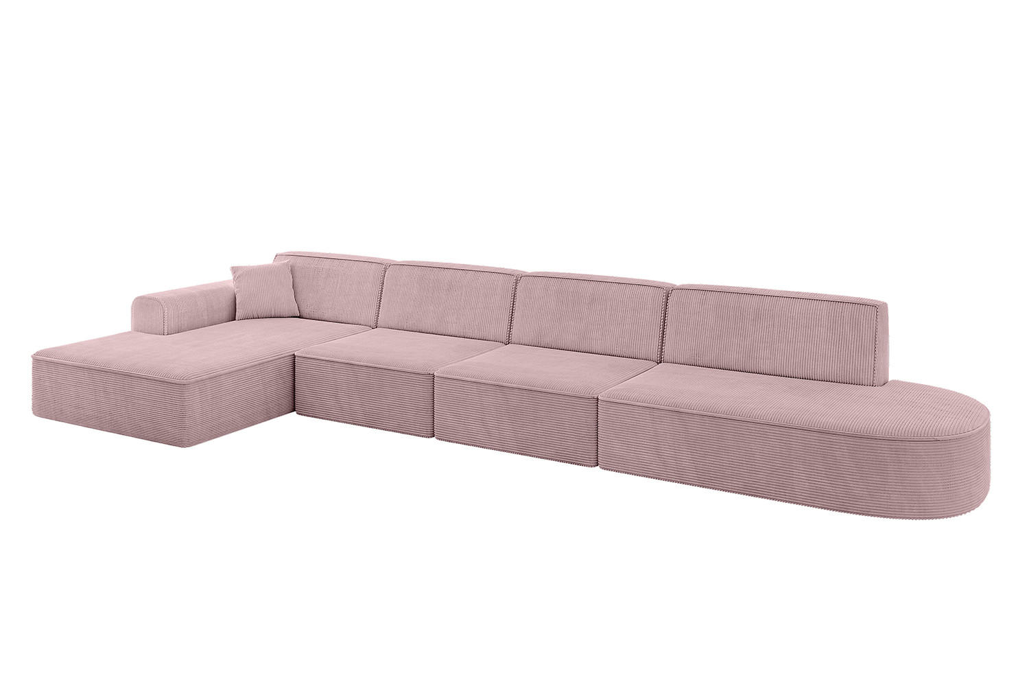 ECKSOFA Ottomane Links IREA-L3-v3 - 413x171x79 cm Rosa - Rosa, Holzwerkstoff/Textil (413/171cm) - ALTDECOR