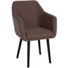 ARMLEHNENSTUHL Stoff braun - Schwarz/Braun, Holz/Textil (61/88/57.5cm) - CLP