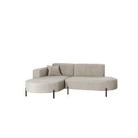 ECKSOFA L-Form Designer Modena Rein Stoff Noel Hellgrau Links - Hellgrau, Holz/Textil (165/236cm) - Kaiser Möbel