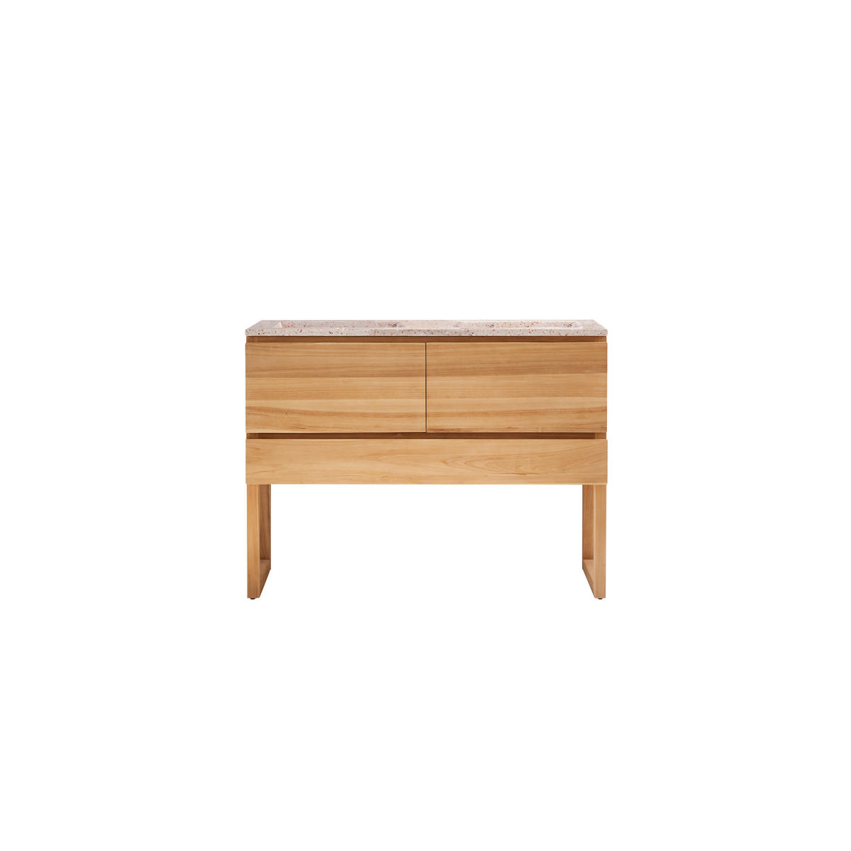 BADEZIMMERMÖBEL Edgar Rosa aus Teak - Pink, Holz (120/90/46cm) - Tikamoon