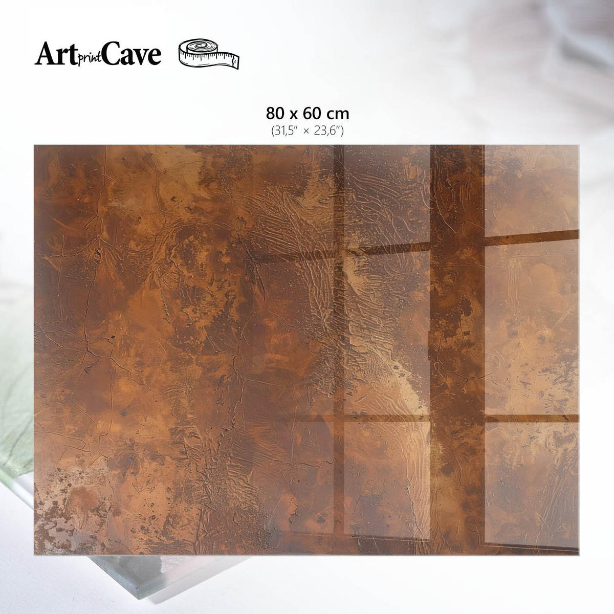 GLASPLATTE 80x60 cm – Erdtextur - Braun, Glas (0.4/80/60cm) - ArtPrintCave