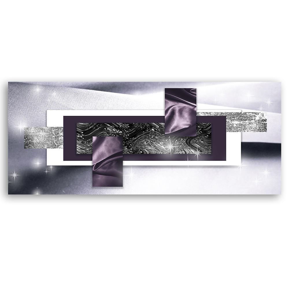 WANDBILD kosmische abstraktion - Silberfarben, Textil (90/30cm) - Feeby