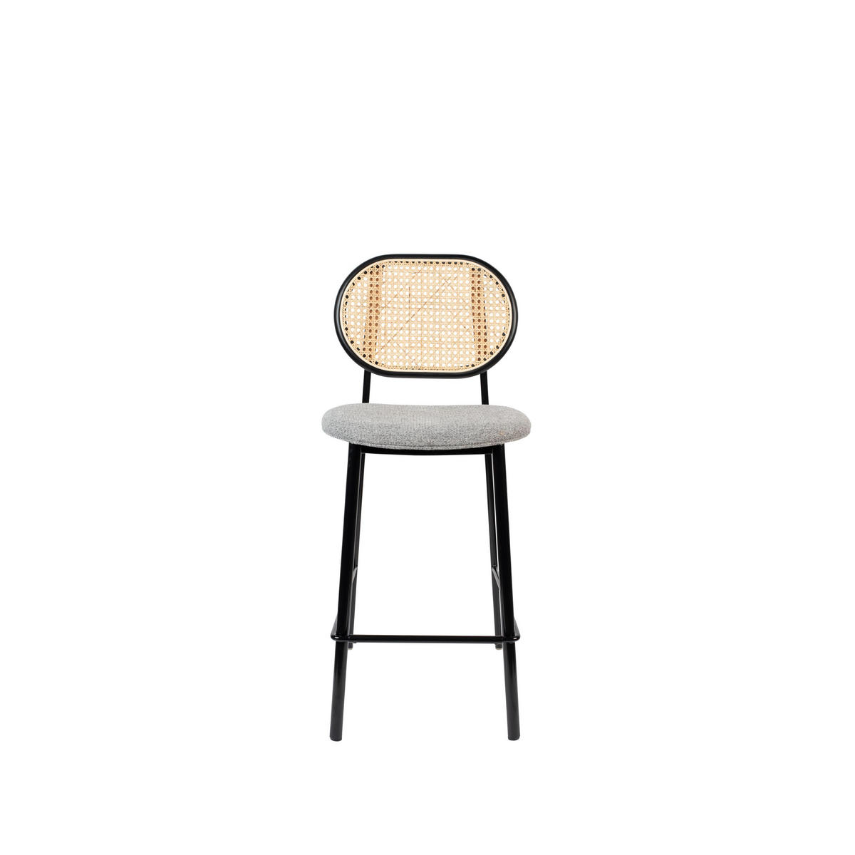 BARHOCKER Spike Rückenlehne 64,5 cm Natur/ Grau - Grau, Textil (42.5/94/53cm) - Zuiver