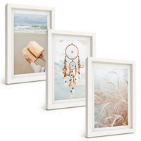 BILDER SET 3er Set - 20x30 cm Weißer Rahmen - Friedliche sommerliche Boho-Landschaften - Weiß, Kunststoff (20/30cm) - TULUP