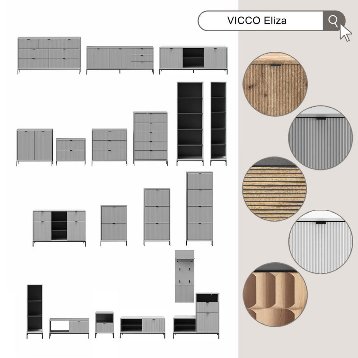 SCHUHSCHRANK Eliza Viking Oak 100 x 98.5 cm mit Tür und Schublade - Eichefarben, Holzwerkstoff (100/98.5/40cm) - Vicco