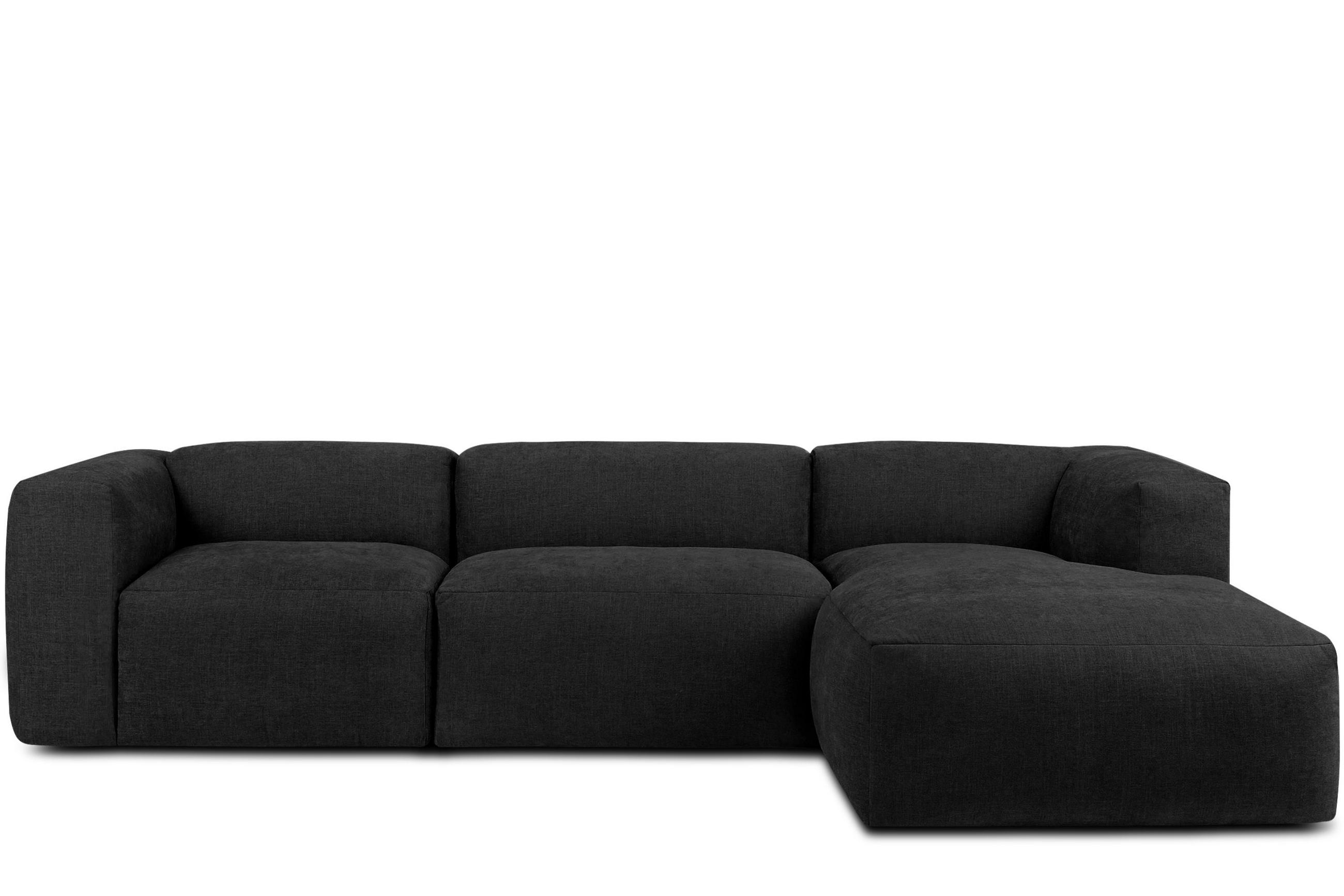 ECKMODULSOFA-RECHTS BUFFO mit extrem weicher und bequemer Sitzfläche, Gewebestoff, graphit - Graphitfarben, Textil (297/180cm) - KONSIMO®