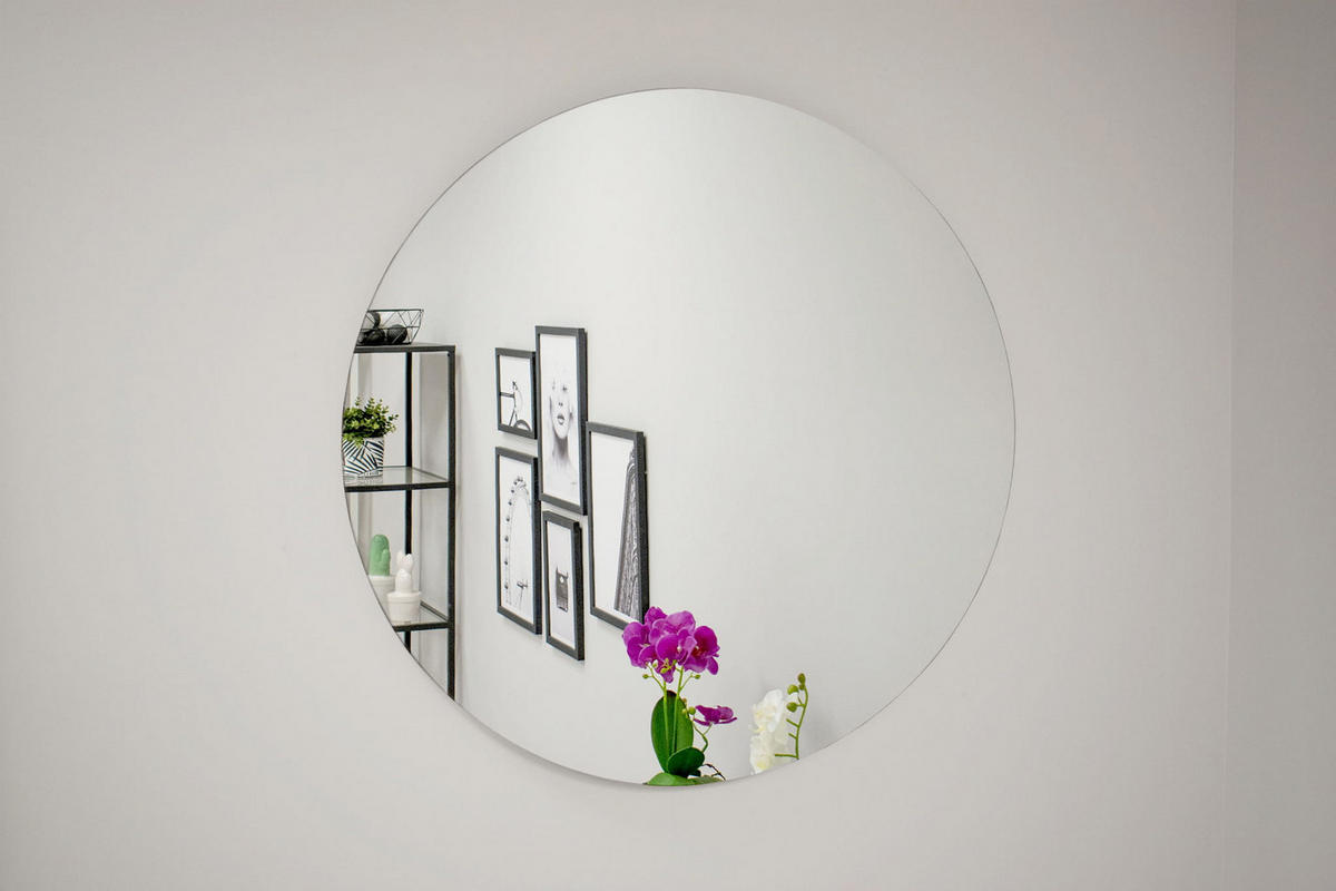 WANDSPIEGEL LUMEO rund rahmenlos - Transparent, Glas (80/80/0.8cm) - Mat-Haus