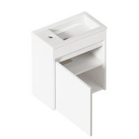 BADEZIMMERSCHRANK in Weiß aus Keramik und MDF 46x26x52 cm, platzsparend, mit Soft-Close-Tür und reichlich Stauraum - Weiß, Keramik (26/52/46cm) - Modfu