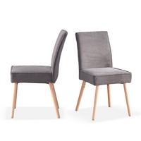 STUHL CEDRIC Anthrazit 2 Stück - Anthrazit, Eichenholz/Textil (49/91/61cm) - B&D Home