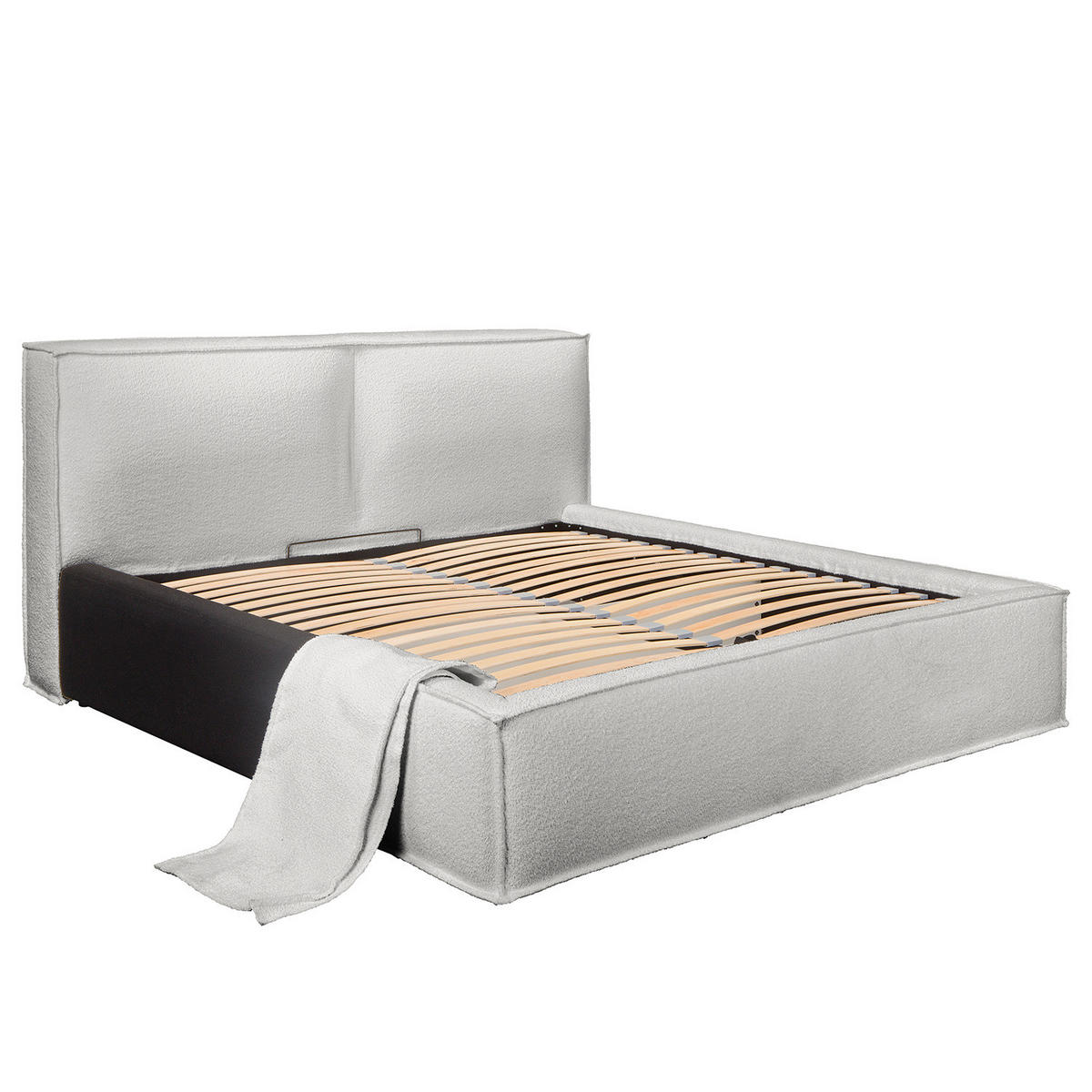 POLSTERBETT - Hellgrau, Textil (140/200cm) - home24