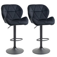 BARHOCKER 2er-Set drehbar höhenverstellbar 51,5 x 57,5 x 93-114,5 cm Schwarz - Schwarz, Metall (57.5/93/51.5cm) - Meubliv