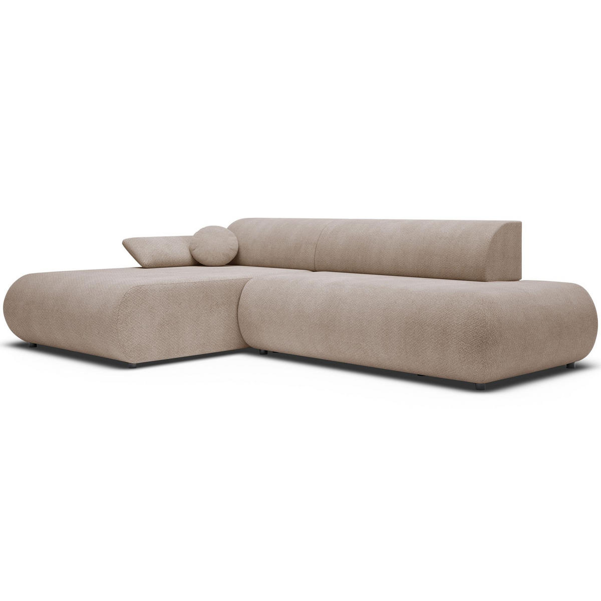 ECKSOFA Armone Beige Chenille - Beige/Schwarz, Kunststoff/Textil (286/173.5cm) - Selsey