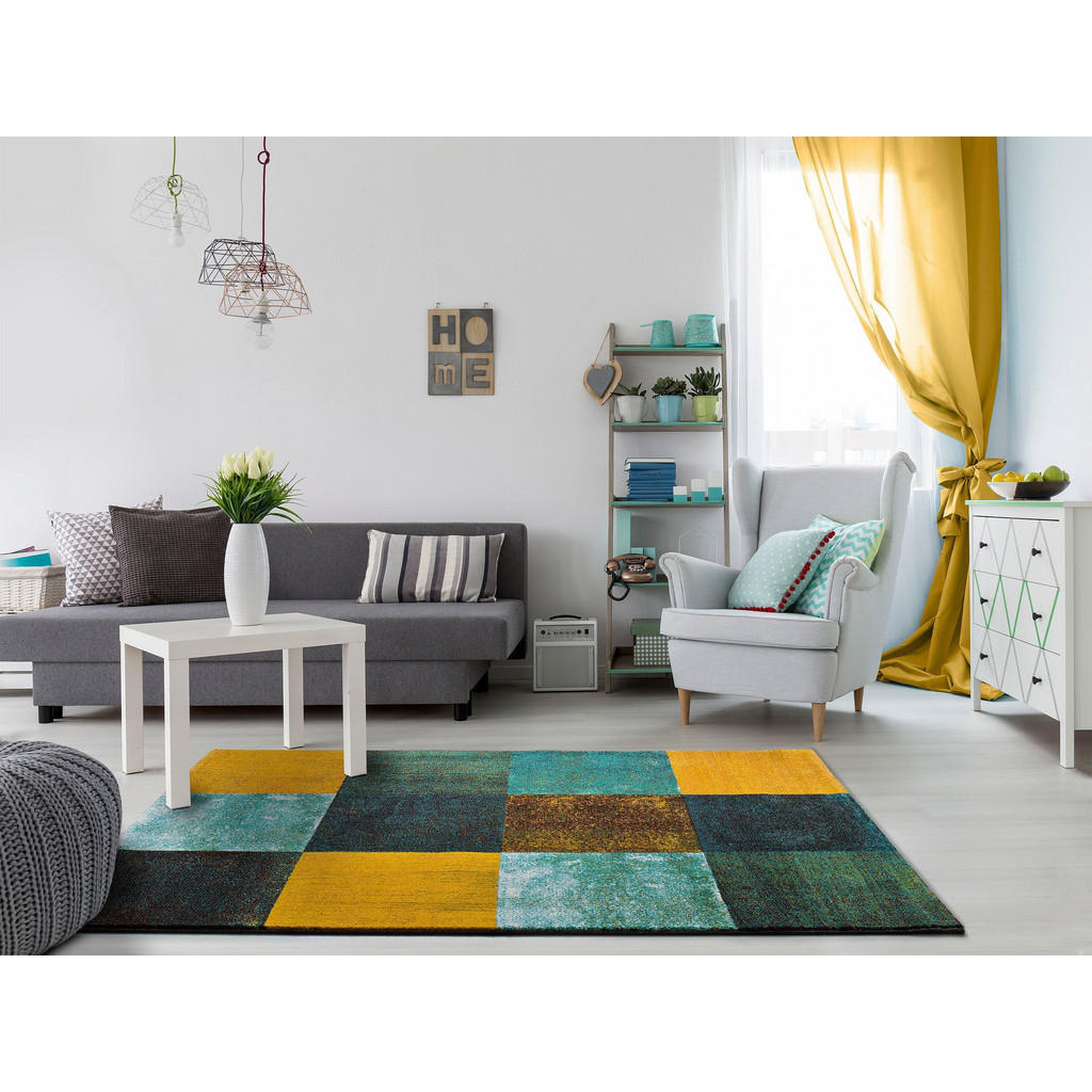 Thumbnail - Atticgo Webteppich, Mehrfarbig, Gelb, Grün, Blau, Textil, Ethno, Rechteckig, 120x170 cm, Oeko-Tex® Standard 100, in vers...