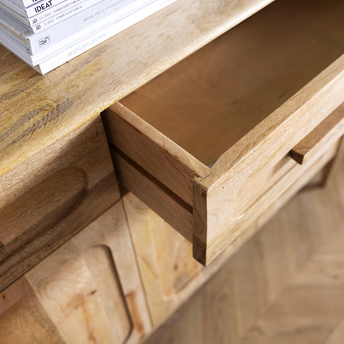 MASSIVES SIDEBOARD mit 4 Türen - Mango - Braun, Mangoholz/Holz (160/90/40cm) - home24