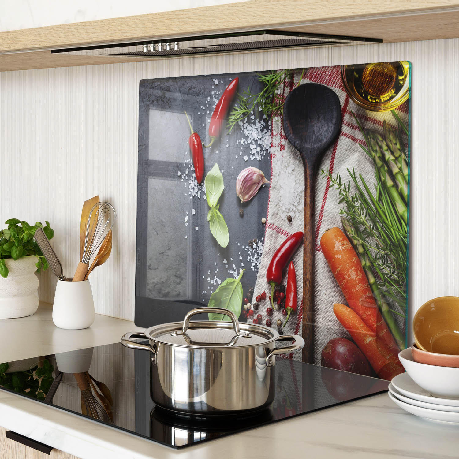 GLASPLATTE 60x52 cm Zutaten - Multicolor, Glas (60/0.4/52cm) - TULUP