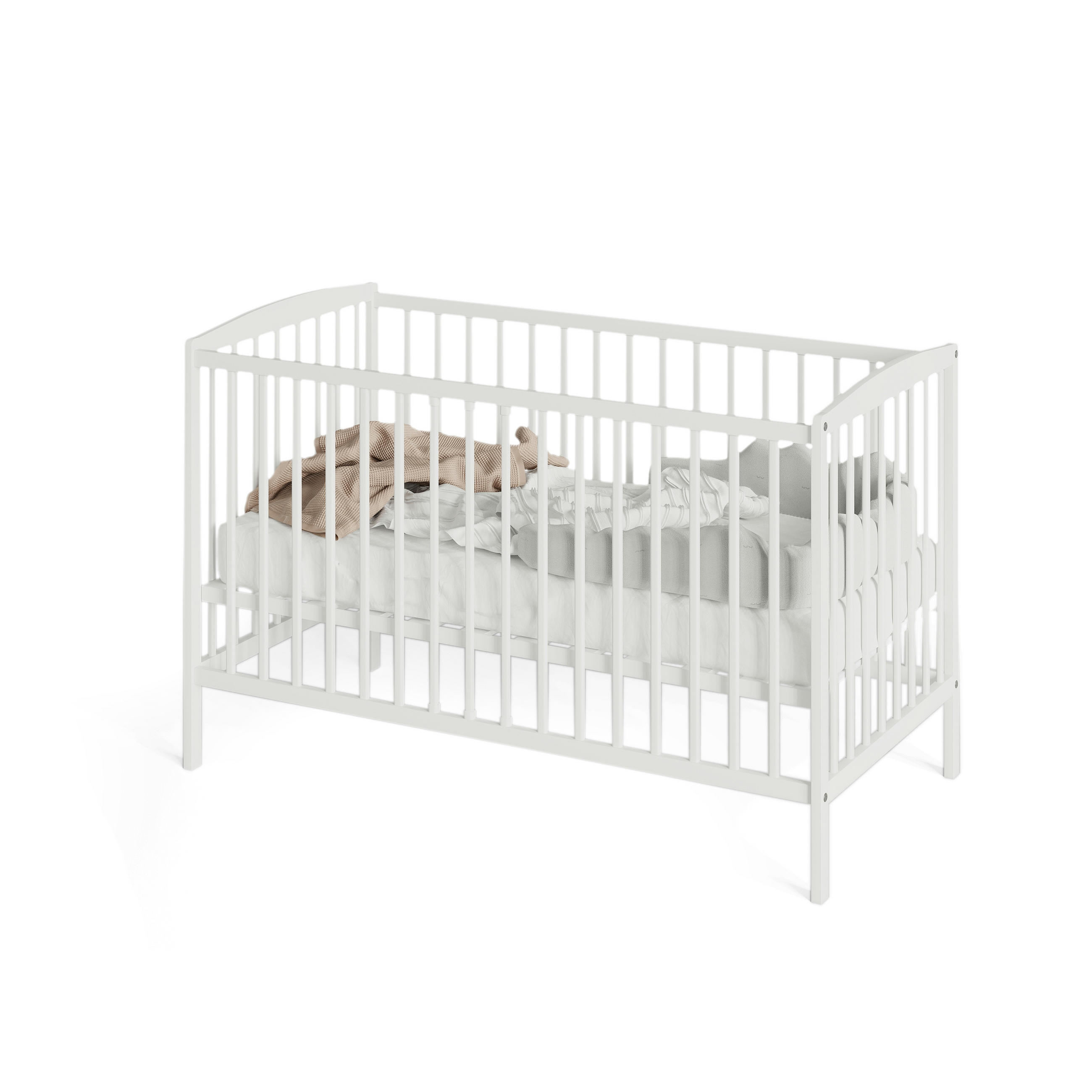 BABYBETT Nöa mit Matratze - Weiß, Holz - kiki design