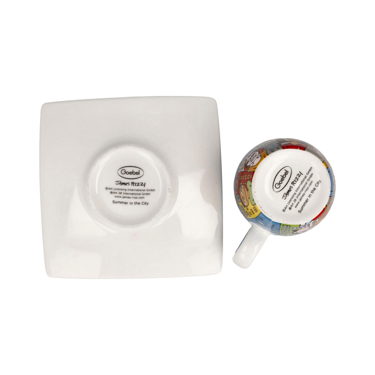 ESPRESSOTASSE James Rizzi - Summer in the City, Fine Bone China, Bunt, 0.25 L - Multicolor, Keramik (0.1L) - Goebel
